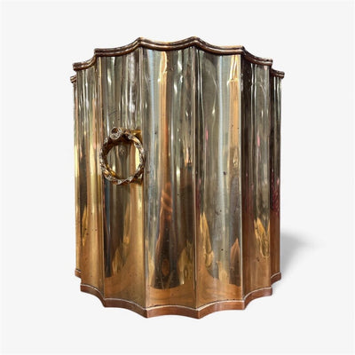 Vintage Brass Fluted Planter w/Ring Handles