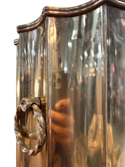 Vintage Brass Fluted Planter w/Ring Handles