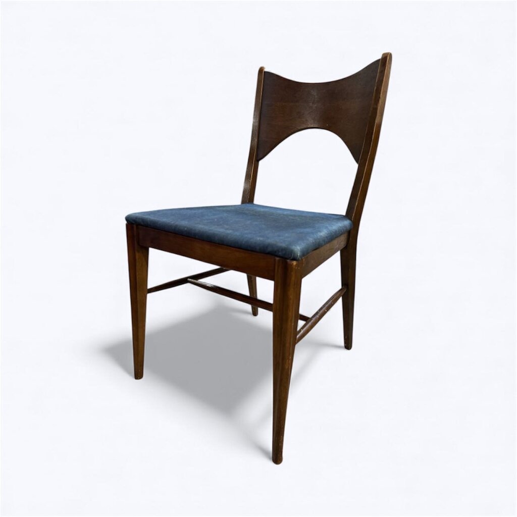 Mid-Century Modern Pair of Walnut Bowtie Dining Chairs by Lenoir (Set of 2)