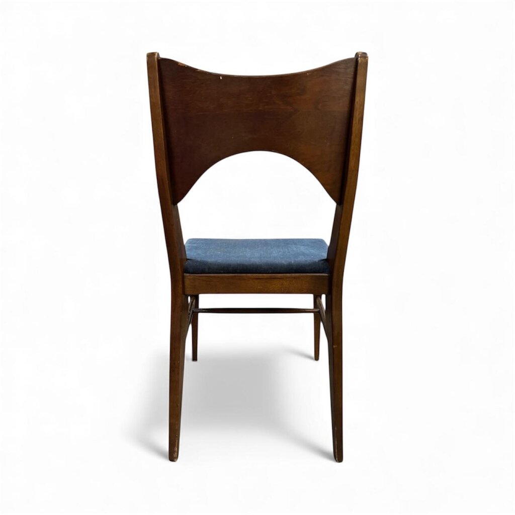 Mid-Century Modern Pair of Walnut Bowtie Dining Chairs by Lenoir (Set of 2)