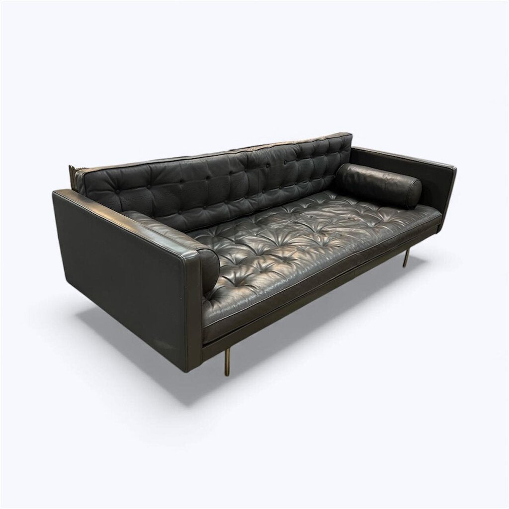 Vintage Flex form Magister Style Italian Leather Sofa