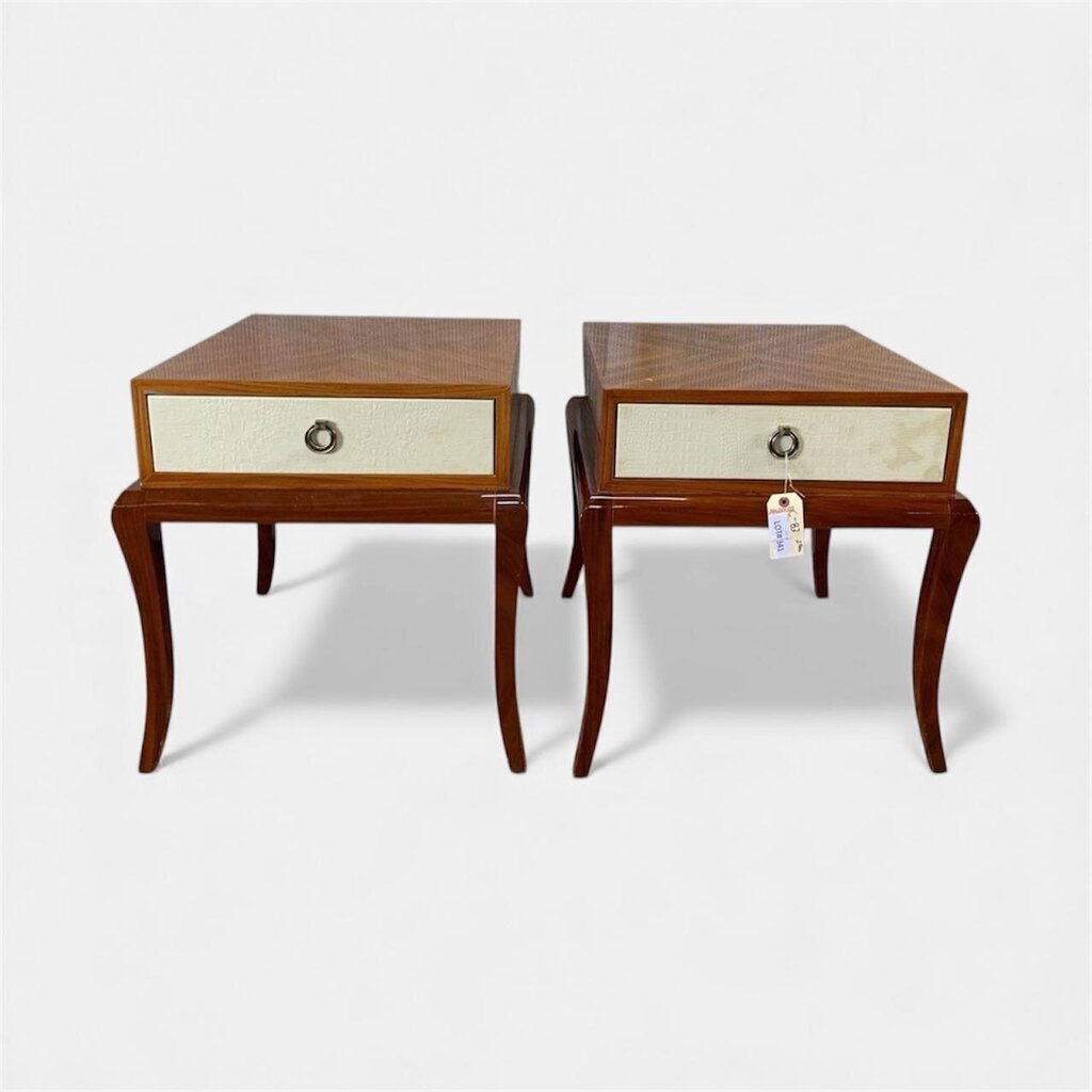 Mit Century Parquet Top End Tables