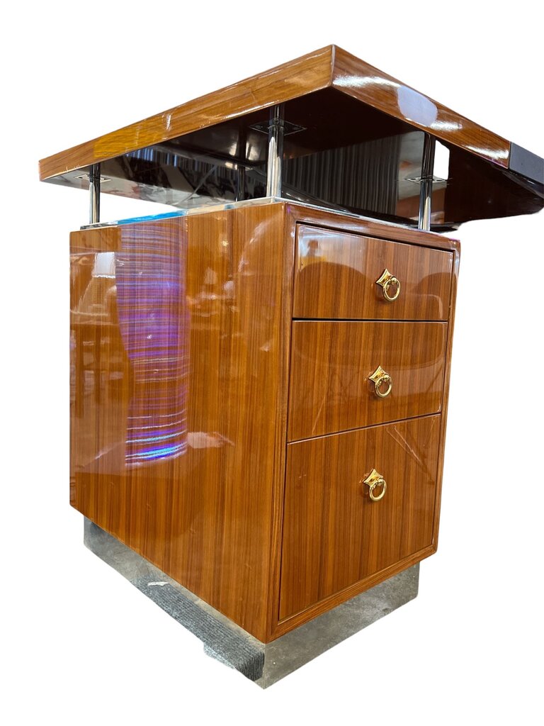 Mid Century Laminate & Leather Executive Desk