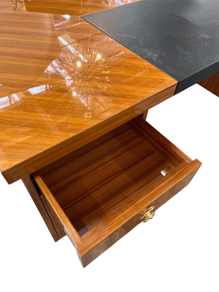 Mid Century Laminate & Leather Executive Desk