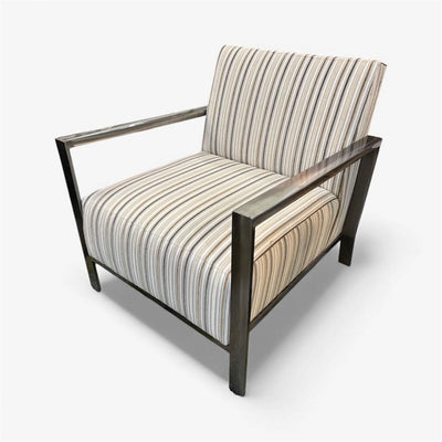 Vintage Striped Accent Arm Club Chair