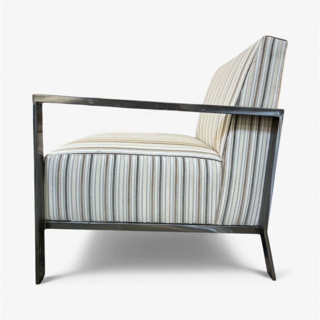 Vintage Striped Accent Arm Club Chair