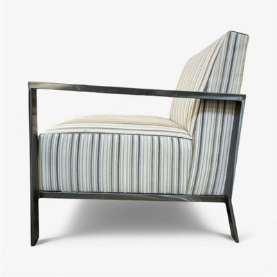 Vintage Striped Accent Arm Club Chair
