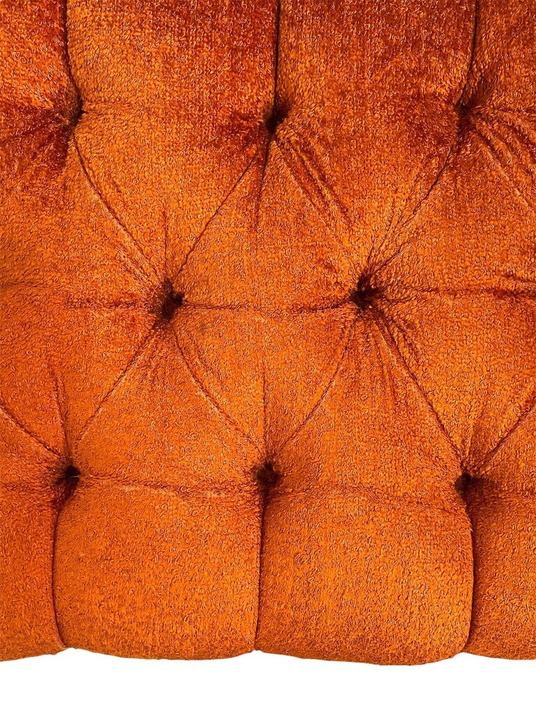 Mid Century Modern Cane Back Settee with Orange Cushion