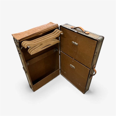 Antique Skinny Wardrobe Steamer Trunk