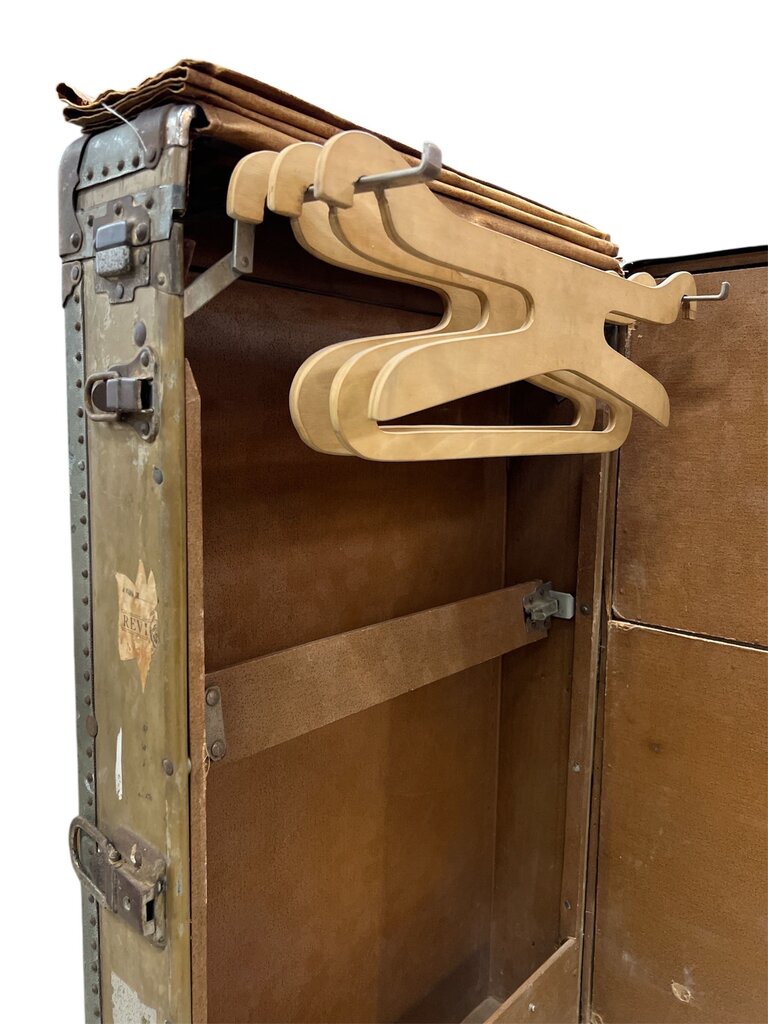 Antique Skinny Wardrobe Steamer Trunk