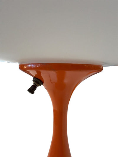 Mid Century Pair Laurel Mushroom Lamp in Orange (Set of 2)