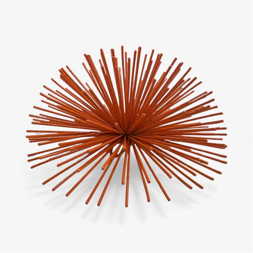 Modern Pair of Orange Sea Urchins (Set of 2)