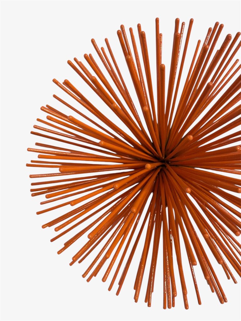 Modern Pair of Orange Sea Urchins (Set of 2)