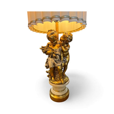 Vintage Pair of Italian Cherub Table Lamps