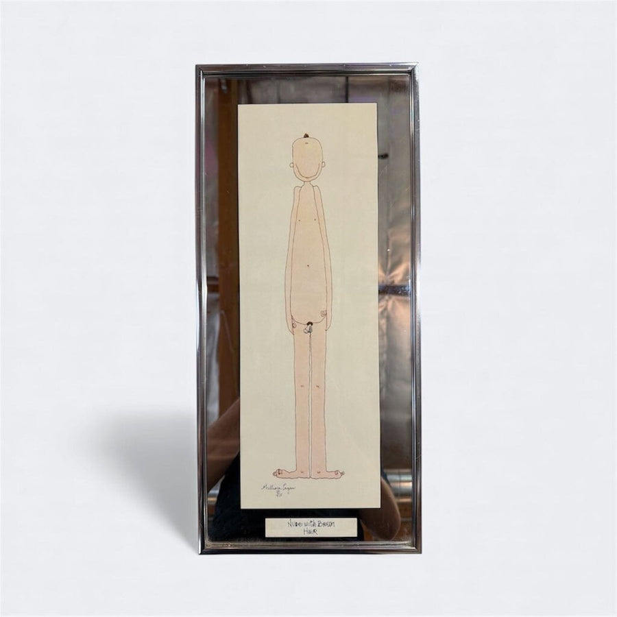 Vintage 1975 William Eagan "Nude with Brown Hair" - from Distinctive Designs with Mirrored Frame