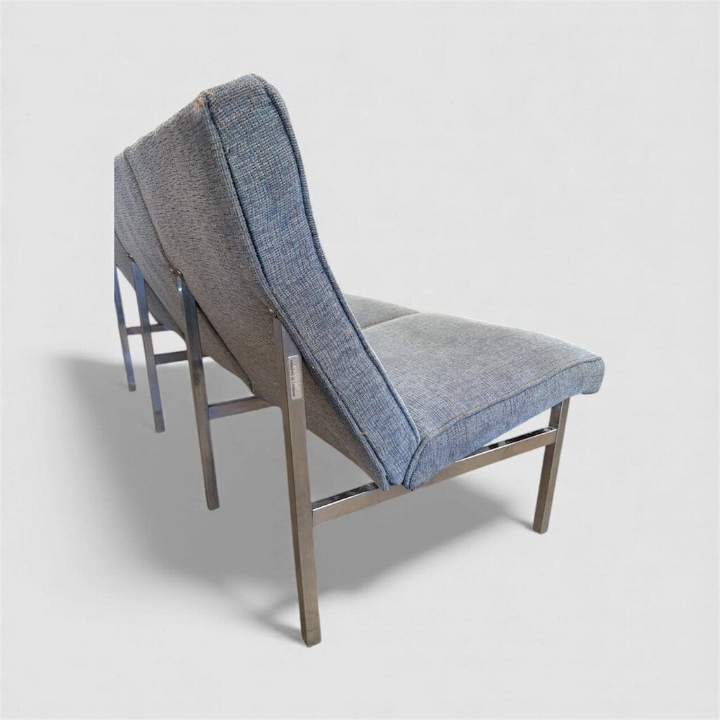 Mid Century 3 Seat Sofa/Bench on a Chrome Base After Florence Knoll 1960's