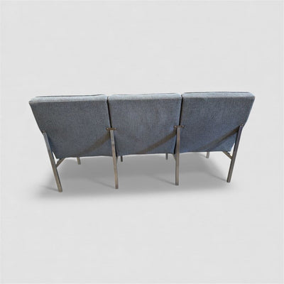 Mid Century 3 Seat Sofa/Bench on a Chrome Base After Florence Knoll 1960's
