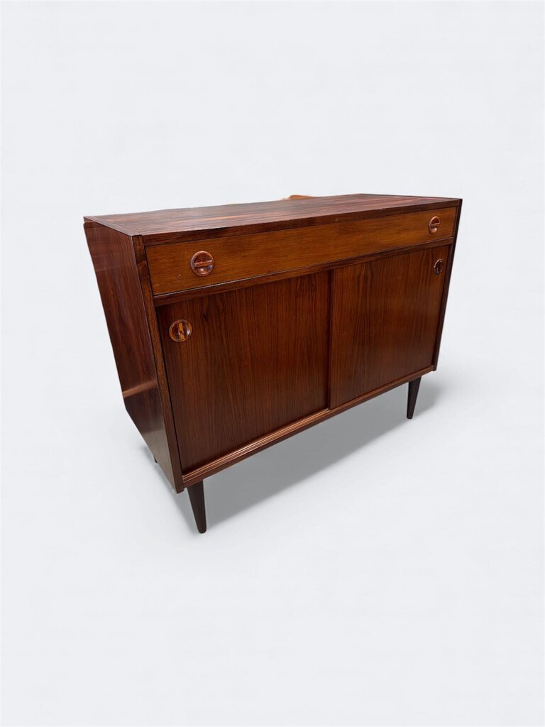 Mid Century Danish Rosewood Cabinet with Sliding Doors