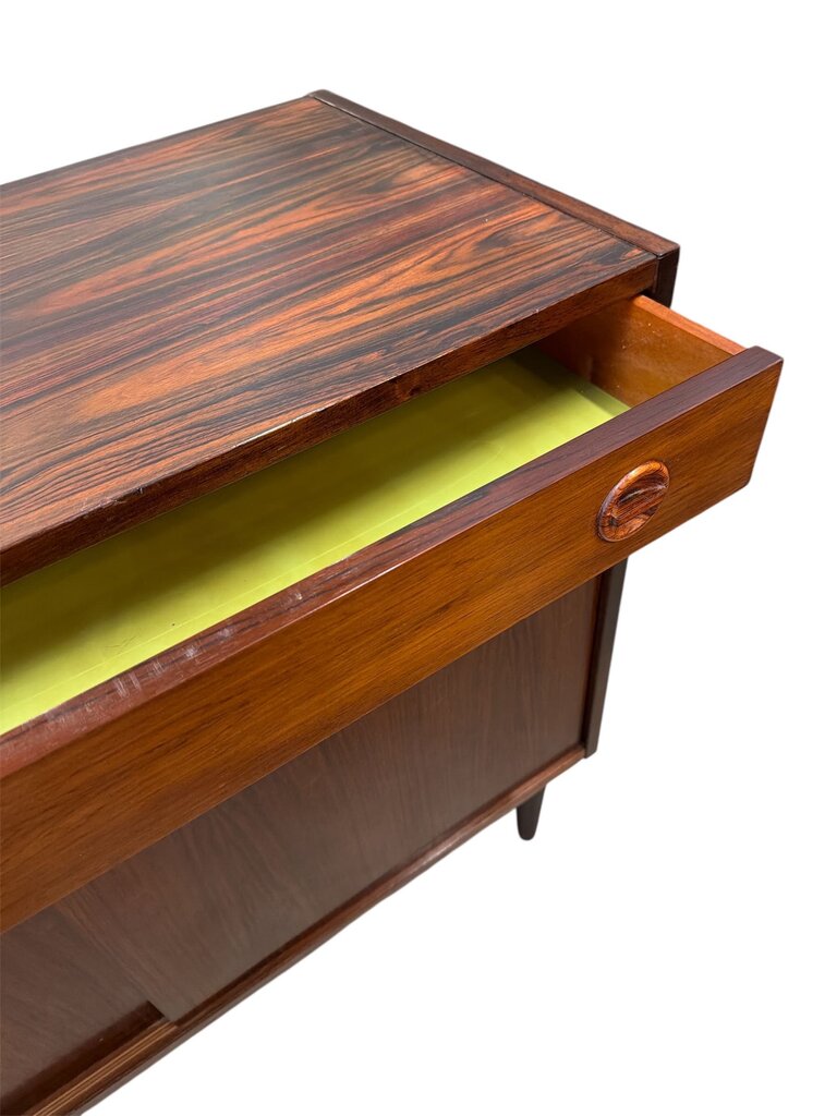 Mid Century Danish Rosewood Cabinet with Sliding Doors