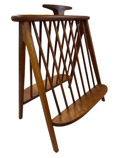 Arthur Umanoff Mid century Walnut Magazine/Vinyl Holder