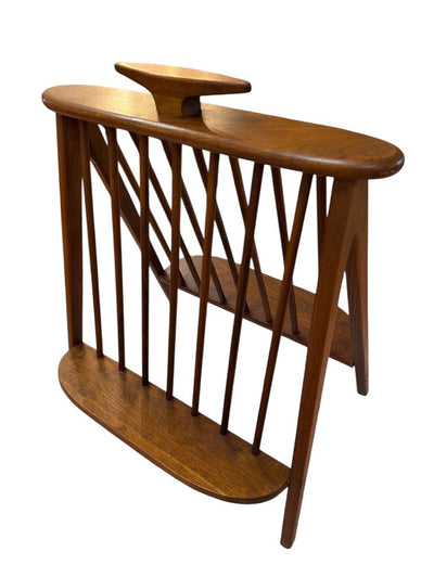 Arthur Umanoff Mid century Walnut Magazine/Vinyl Holder