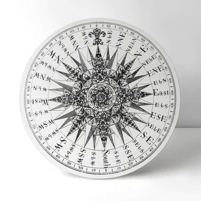 1960's Italian Round White Compass Table Attributed to Fornasetti