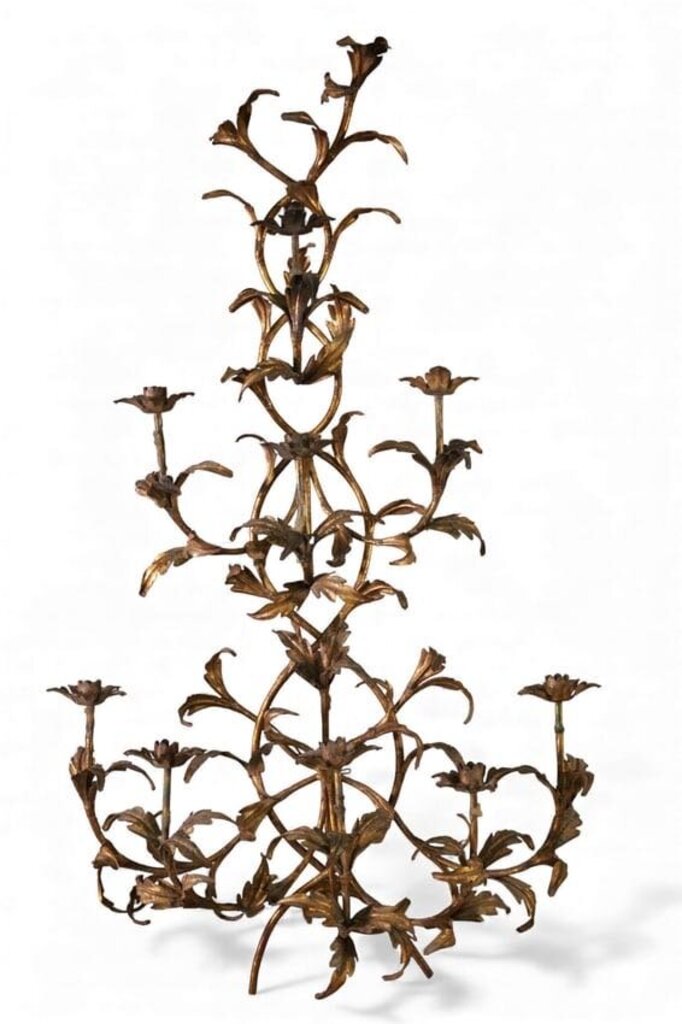 Hollywood Regency Gilded Italan Wall Candelabra