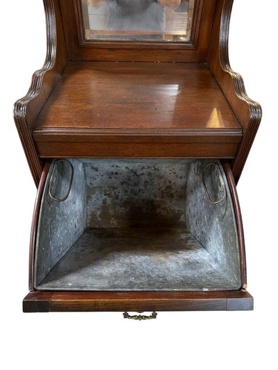 Antique Victorian Carved Walnut Coal Box