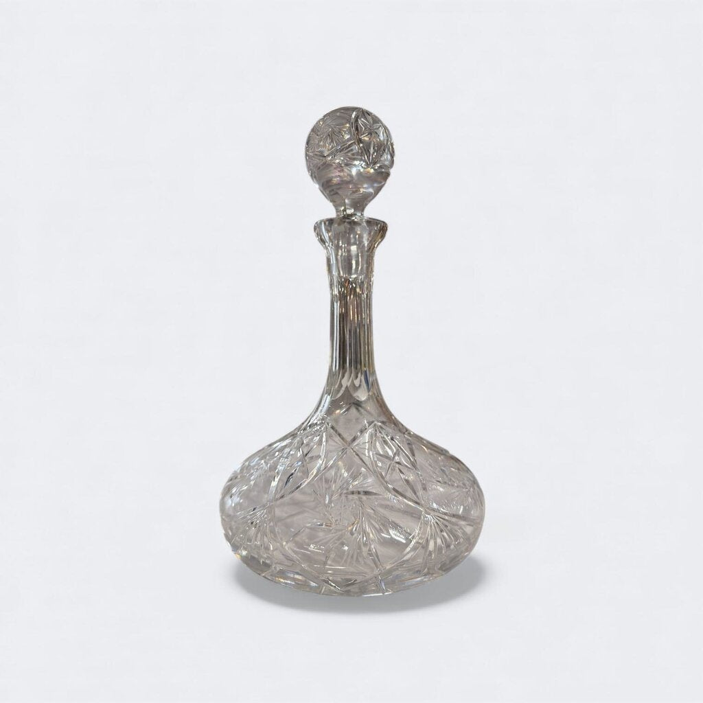 Pinwheel Starburst Leaded Crystal Ship Decanter