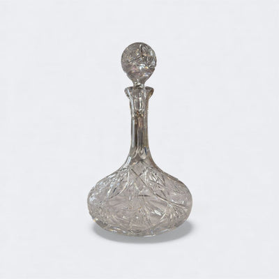Pinwheel Starburst Leaded Crystal Ship Decanter