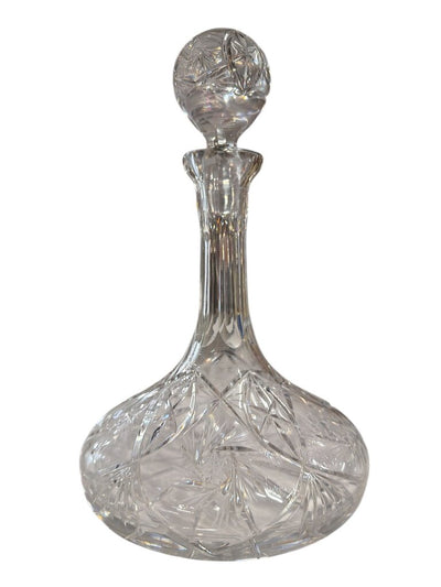 Pinwheel Starburst Leaded Crystal Ship Decanter