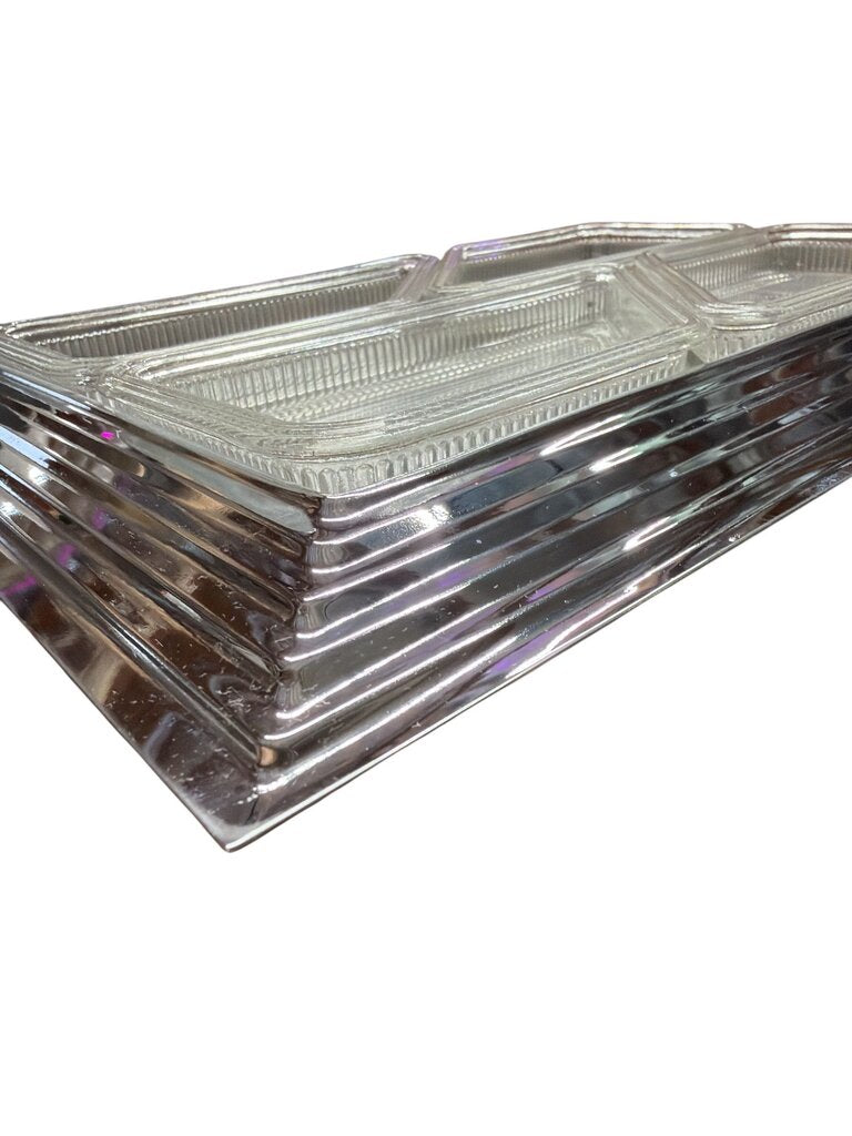 Norman Bel Geddes Rome New York Chrome Tray with Divided Dishes
