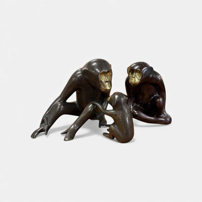 Loet Vanderveen Family of Bronze Monkeys in Solid Bronze # 259/750
