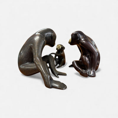 Loet Vanderveen Family of Bronze Monkeys in Solid Bronze # 259/750