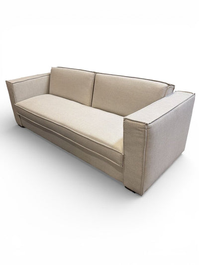Modern Pale Grey Futon Sofa Bed Drop Down Back