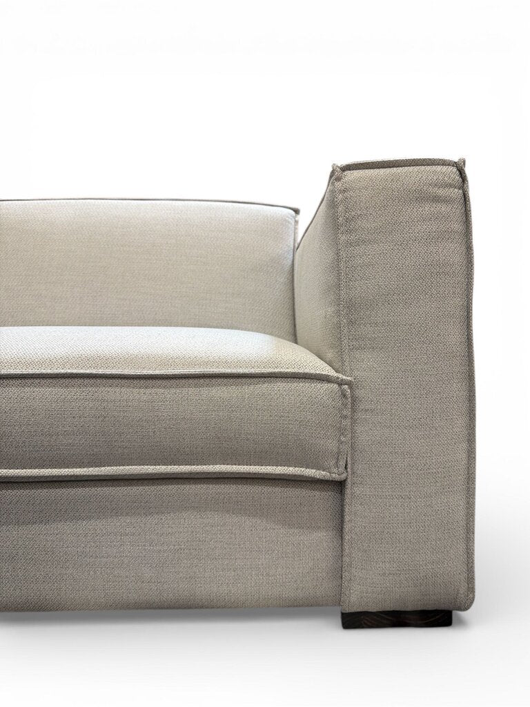 Modern Pale Grey Futon Sofa Bed Drop Down Back