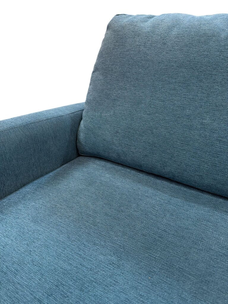 Blue L-Shape Sleeper Sectional Sofa w/Chaise End