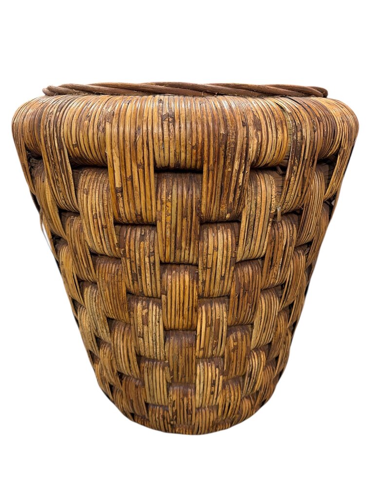 Large Woven Rattan Planter w/ Cloth Liner