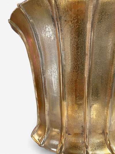 Antique Metal Gold Flowerpot Large