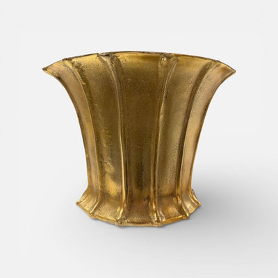 Antique Metal Gold Flowerpot Small