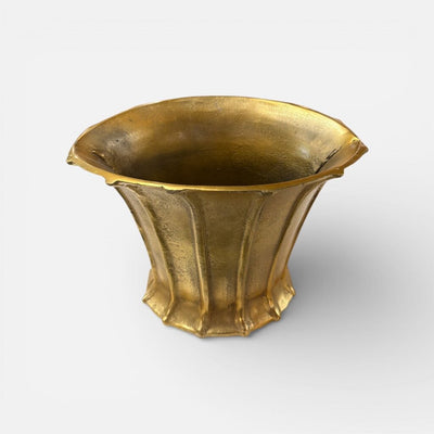 Antique Metal Gold Flowerpot Small
