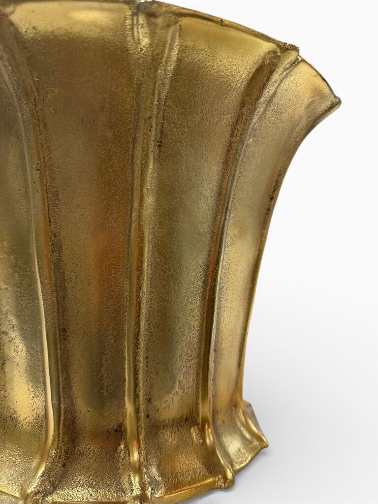 Antique Metal Gold Flowerpot Small