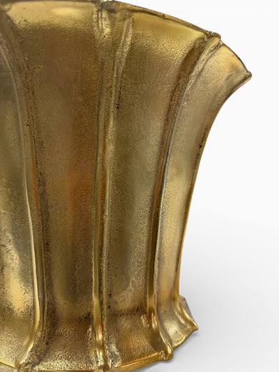 Antique Metal Gold Flowerpot Small