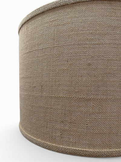 PAIR Monumental Teak and Lava Glazed Pottery Danish Mid Century Lamps with Burlap Shades (Set of 2)