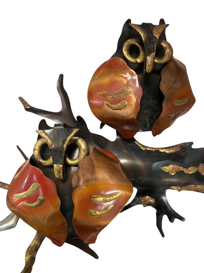 Pair of Brutalist Wall Sculptures with Brass and Copper Accents (Set of 2)