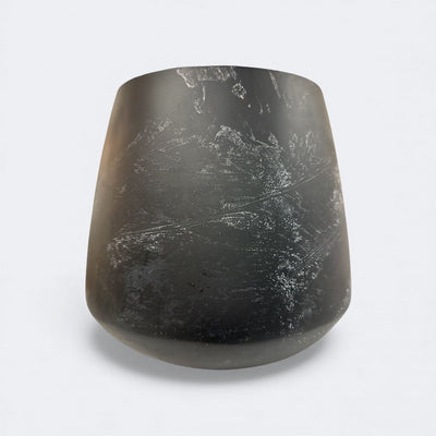Lightweight Black Marbled Resin Planter