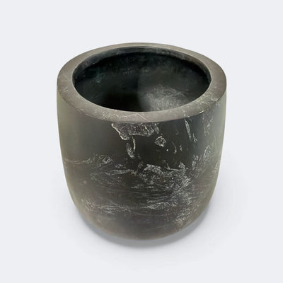 Lightweight Black Marbled Resin Planter