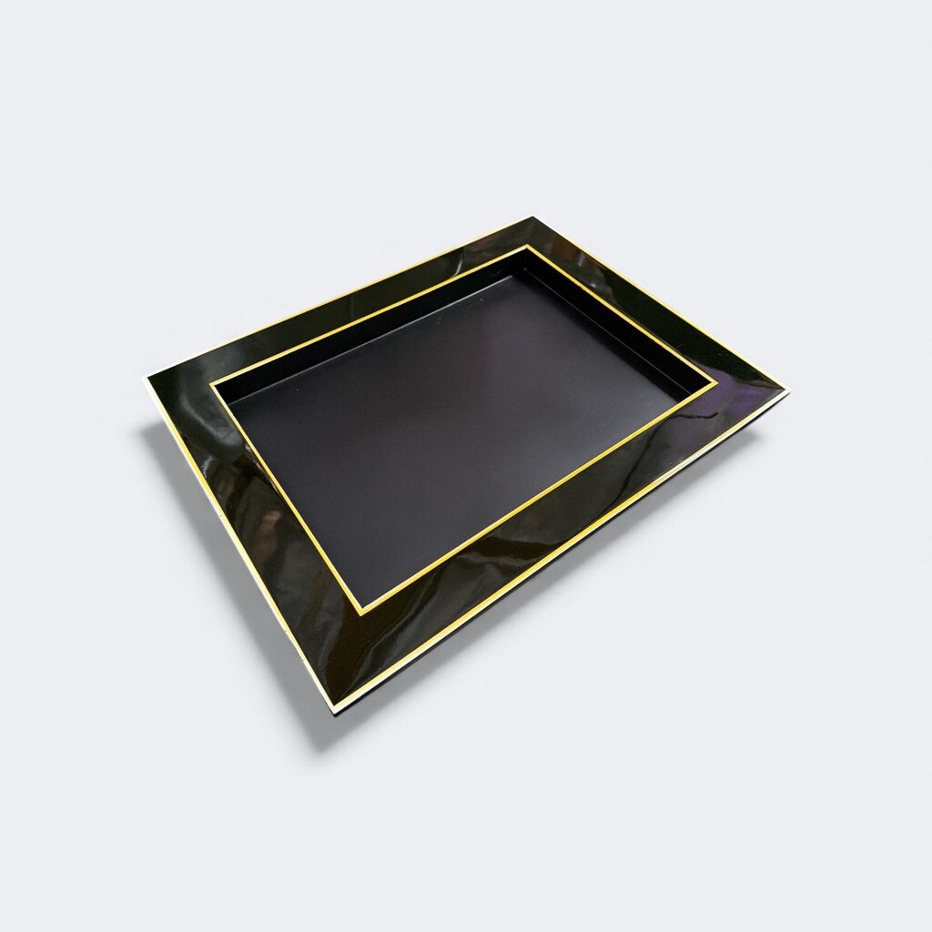 Black Lacquered Bar or Vanity Tray