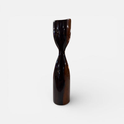 Trio of Danish Mid Century Solid Brazilian Rosewood Taper Candle Holders (Set of 3)