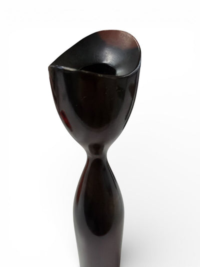 Trio of Danish Mid Century Solid Brazilian Rosewood Taper Candle Holders (Set of 3)